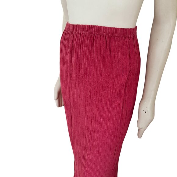 NEW CUT LOOSE Textured Pull On Maxi Skirt in Coral Red SZ S - Picture 3 of 10